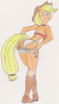  &gt;8( angry anthro anthrofied applejack_(mlp) boots butt clothing cowboy_hat equine female friendship_is_magic hat horse mammal my_little_pony panties rikmccloud shorts underwear 