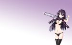  bikini black_hair kuroki_rei long_hair purple_eyes scarf swimsuit thighhighs unycone vividred_operation 