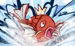  absurd_res amazing fish hi_res ishmam magikarp marine nintendo open_mouth orange_scales pok&#233;mon pok&eacute;mon scale scales scar splash splashing tongue unknown_artist video_games wallpaper water whisker whiskers 