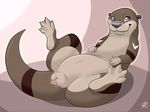  female feral lying mammal mustelid nude on_back otter pussy solo spread_legs spreading theothefox 