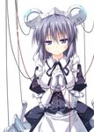  android hands_clasped maid maid_headdress original own_hands_together purple_eyes purple_hair short_hair smile solo t-ray 
