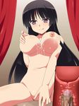  ayasein_yukana black_hair blush breasts censored dosukebe_ojousama_no_himitsu_kimoota_no_boku_ga_senyou_milk_server_ni_natta_wake highres large_breasts miyamaya naughty_face nipples nude penis x-ray 