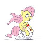  alpha_channel avian bird chicken cutie_mark docwario duo equine female feral fluttershy_(mlp) friendship_is_magic fur grin hair horse humor mammal my_little_pony pink_hair plain_background pony riding size_difference transparent_background yellow_fur 