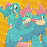  anal_penetration anthro argon_vile balls croconaw erection feraligatr gay group group_sex interspecies male nintendo penetration penis pok&#233;mon pok&eacute;mon sex size_difference small_dom_big_sub thick_tail threesome totodile train_position video_games 