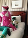  cosplay green_ranger humans it_finally_happened mighty_morphing_power_rangers photo pink_ranger 