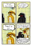  anthro armendariz armendariz_(character) bathtub comic dialog english_text eyewear gunther hair hare honey_badger lagomorph long_hair male mammal masturbation mustelid nude shower standing sunglasses text water wet 