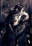  armor bad_id bad_pixiv_id berserker_(fate/zero) fate/zero fate_(series) forehead_kiss kiss lancelot_(fate/zero) long_hair matou_kariya monochrome multiple_boys scar spoilers yorda_(artist) 