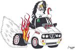 burnout car equine fire horse mammal original_character pony rage road roadster vehicle wheel 