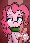  blue_eyes equine female feral friendship_is_magic fur gift hair half-closed_eyes horse looking_at_viewer mammal my_little_pony pink_fur pink_hair pinkie_pie_(mlp) pony ppdraw russian_text signature smile solo text 