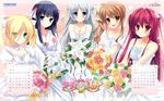  calendar chuablesoft cleavage dress lovera_bride mutou_kurihito takano_yuki wallpaper wedding_dress 
