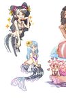  4girls adele_(one_piece) black_hair blue_hair breasts cleavage curly_hair female fishman_island hiramera ishilly long_hair mermaid mero_(one_piece) monster_girl multiple_girls one_piece pink_hair smile swimsuit twintails 