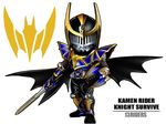  armor belt character_name kamen_rider kamen_rider_knight kamen_rider_knight_survive kamen_rider_ryuki_(series) male_focus maru_(maru1105) mask shield solo sword weapon 