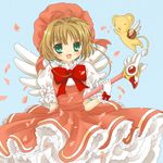  cardcaptor_sakura fuuin_no_tsue hanabana_tsubomi hat highres kero kinomoto_sakura magical_girl pink_hat wand 