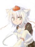  animal_ears detached_sleeves hat inubashiri_momiji silver_hair solo taji_(crowview) tokin_hat touhou wolf_ears yellow_eyes 