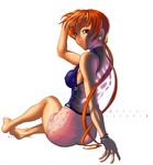  barefoot dress feet nekkeau purple_eyes red_hair shermie soles solo the_king_of_fighters toes twintails 