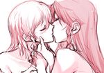  bad_id bad_pixiv_id chin_grab couple hong_meiling izayoi_sakuya kiss monochrome multiple_girls nude pink sketch tima touhou yuri 