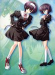  ef eyepatch highres legs multiple_girls nanao_naru scan school_uniform shindou_chihiro shindou_kei 