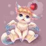  blue_eyes cute dragon flammie fruit plain_background swdd-cat wings 