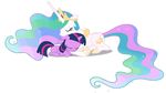  equine female feral friendship_is_magic heilos horn horse mammal my_little_pony pony princess princess_celestia_(mlp) royalty twilight_sparkle_(mlp) winged_unicorn wings 