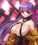  bad_id bad_pixiv_id breasts choker fate/extra fate/extra_ccc fate_(series) hair_ribbon huge_breasts long_hair looking_at_viewer nagiko_(mangalove1111) passion_lip purple_hair red_eyes ribbon solo 