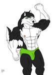  abs anthro biceps canine dog fur hair husky male mammal maxime-jeanne muscles nude pecs pose solo 