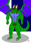  abs anthro biceps dragon lizard male maxime-jeanne muscles nude pecs pose reptile scalie solo 