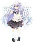  angel_beats! angel_wings blazer hand_sonic jacket long_hair school_uniform silver_hair soranagi tenshi_(angel_beats!) wings yellow_eyes 