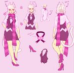  bow bow_clip cat dooleedoos dress feline female high_heels homestuck pawprint purple_scarf roxy_lalonde suit white white_shirt white_tail 