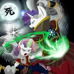  angry anime battle big_ears cape claws collar death equine fight flame_attack friendship_is_magic gauntlets grave horn japanese moon my_little_pony night_sky penis rarity_(mlp) running scary screaming shouting stars sweetie_belle_(mlp) sword tombstone unicorn vampire weapon 