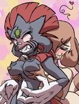  angry anthro areola bell big_breasts blood blush breast_fondling breast_grab breasts claws clenched_teeth curly elgiza erect_nipples female fondling furret imminent_death lesbian nintendo nipples nosebleed pok&#233;mon pok&eacute;mon smile soothe_bell teckworks teeth vein video_games weavile 