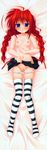  1girl :o absurdres ahoge armband black_legwear blue_eyes blush braid dakimakura flat_chest highres legs lyrical_nanoha mahou_shoujo_lyrical_nanoha mahou_shoujo_lyrical_nanoha_a&#039;s mahou_shoujo_lyrical_nanoha_a&#39;s mahou_shoujo_lyrical_nanoha_a&#x27;s mahou_shoujo_lyrical_nanoha_a's masaki_kei navel nipples panties panty_pull pussy pussy_juice pussy_juice_drip pussy_juice_on_panties red_hair scan skindentation skirt skirt_lift solo striped striped_legwear thighhighs topless twin_braids uncensored underwear vita white_legwear white_panties 