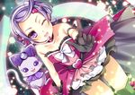  choker cocoa_(cafe-hotcocoa) davi_(dokidoki!_precure) dokidoki!_precure gloves hair_ornament kenzaki_makoto one_eye_closed precure purple_eyes purple_hair 