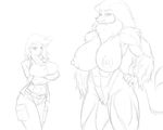  abs belt biceps big_breasts breasts canine chest_tuft clothing duo female fur human invalid_tag jacket mammal marauder6272 muscles muscular_female nipples pants pencil pubes pussy shirt sketch smile tuft were werewolf wolf 