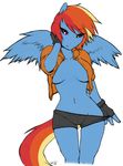  anthro anthrofied breasts clothed clothing equine female friendship_is_magic horse mammal my_little_pony pegasus pony rainbow_dash_(mlp) signature skimpy solo underwear voxix wings 