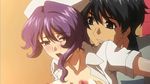 akamine_akira anata_no_shiranai_kangofu animated animated_gif blush breast_grab breasts clothed_sex grabbing large_breasts nipples purple_hair sex 