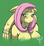  anthrofied blush cleavage clothed clothing equine ethanqix female fluttershy_(mlp) friendship_is_magic lips mammal my_little_pony pegasus wings 