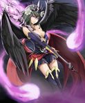  absurdres akira0171 black_hair highres hitodama jewelry necklace persephone_(p&amp;d) purple_eyes puzzle_&amp;_dragons solo staff wings 