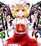  absurdres ascot blonde_hair blush e.o. eyes fang flandre_scarlet hat highres open_mouth red_eyes skirt skirt_set smile solo touhou wings 