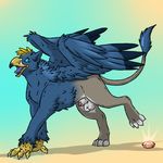  avian balls feral gem gryphon male nude penis penis_tip sheath solo transformation wings 