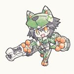  black_hair busou_shinki chibi hat howling_(busou_shinki) mabu_(dorisuto) orange_eyes solo tail 