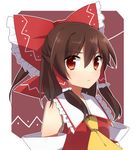  bad_id bad_pixiv_id bare_shoulders detached_sleeves hair_ribbon hair_tubes hakurei_reimu ponytail ribbon saibi solo touhou 