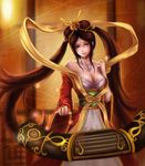  adapted_costume alternate_hair_color alternate_hairstyle bad_id bad_pixiv_id bare_shoulders breasts chinese_clothes cleavage detached_sleeves earrings etwahl guqin_sona hagoromo hair_ornament hanfu instrument jewelry league_of_legends long_hair long_sleeves luvsyung medium_breasts necklace off_shoulder ribbon sash shawl smile solo sona_buvelle tiara twintails very_long_hair 