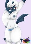  anthro big_breasts breasts female nintendo nipples panties pok&#233;mon pok&#233;morph pok&eacute;mon rainbowscreen red_eyes solo underwear video_games wide_hips 