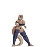  2018 5_fingers 5_toes animated anthro armband big_breasts bikini breasts claws clothed clothing digital_media_(artwork) female huge_breasts jiggle legwear lingerie lips low_res non-mammal_breasts pixel_(artwork) reptile scalie shaded simple_background smile snake solo solo_focus standing stockings swimsuit toe_claws toes turning vicky_vaskitsa wiira yellow_eyes 