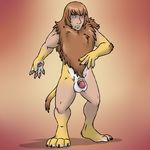  balls feline flaccid human humanoid_penis lion male mammal nude penis solo transformation 