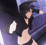  amagami black_eyes black_hair demon_girl demon_tail demon_wings horns namisi navel open_mouth short_hair smile tail tanamachi_kaoru wavy_hair wings 