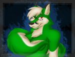  absinthy bust canine female fox foxfury fur green_fur hair heterochromia looking_at_viewer mammal natural_censorship smile solo white_fur white_hair 