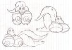  big_breasts blush breasts dragon-heart female huge_breasts looking_at_viewer lying multiple_poses multiple_sketches poses raised_tail reptile scalie sketches smile squish 