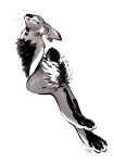  2019 anthro fluffy fur greyscale julien_(artist) lagomorph mammal monochrome rabbit simple_background solo whiskers 