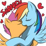  antnoob blush cub equine female feral friendship_is_magic horse kissing lesbian mammal megasweet my_little_pony pegasus pony rainbow_dash_(mlp) scootaloo_(mlp) unknown_artist wings young 